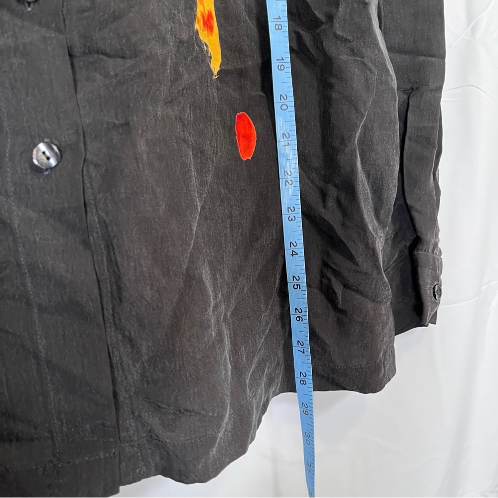 Vtg 90s‎ Black Multi-Color Abstract Art Doncaster Blouse Shirt for Women - Picture 7 of 8